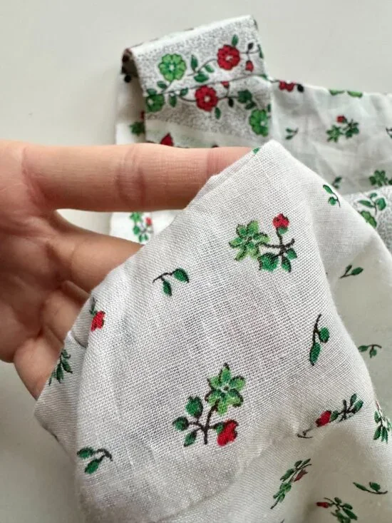 Vintage 80's JCPENNEY Green Floral Polycotton Law Fit & Flare Dress, Size 15/16 - Picture 8 of 15